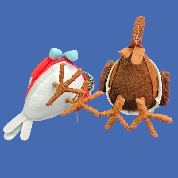 Spritz Crinkle and Wafer Featherly Friends Xmas and Winter Bird Felt Fabric 2023 - Picture 6 of 8